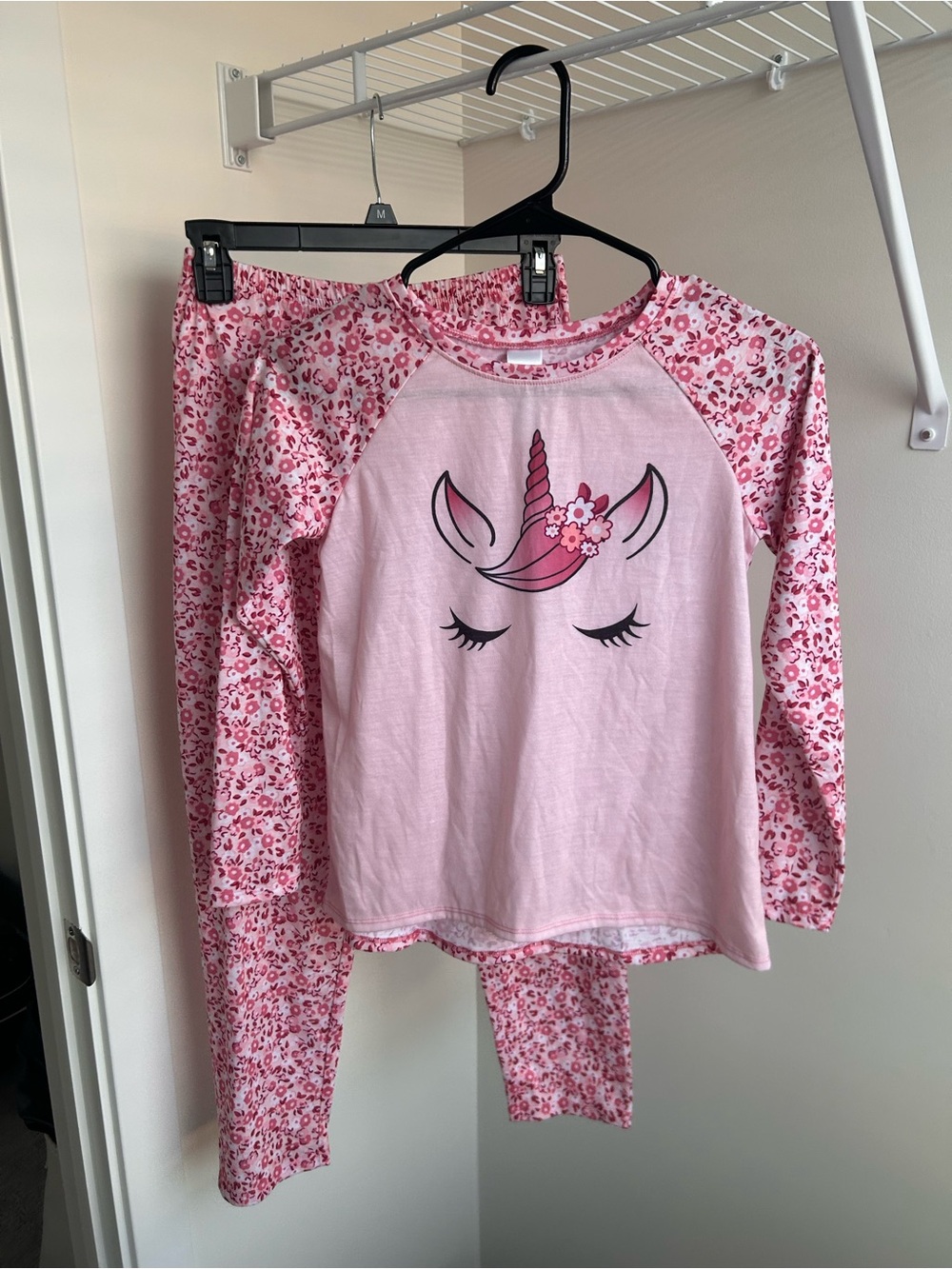 The Children's Place Pink Unicorn Raglan Pajama Set
